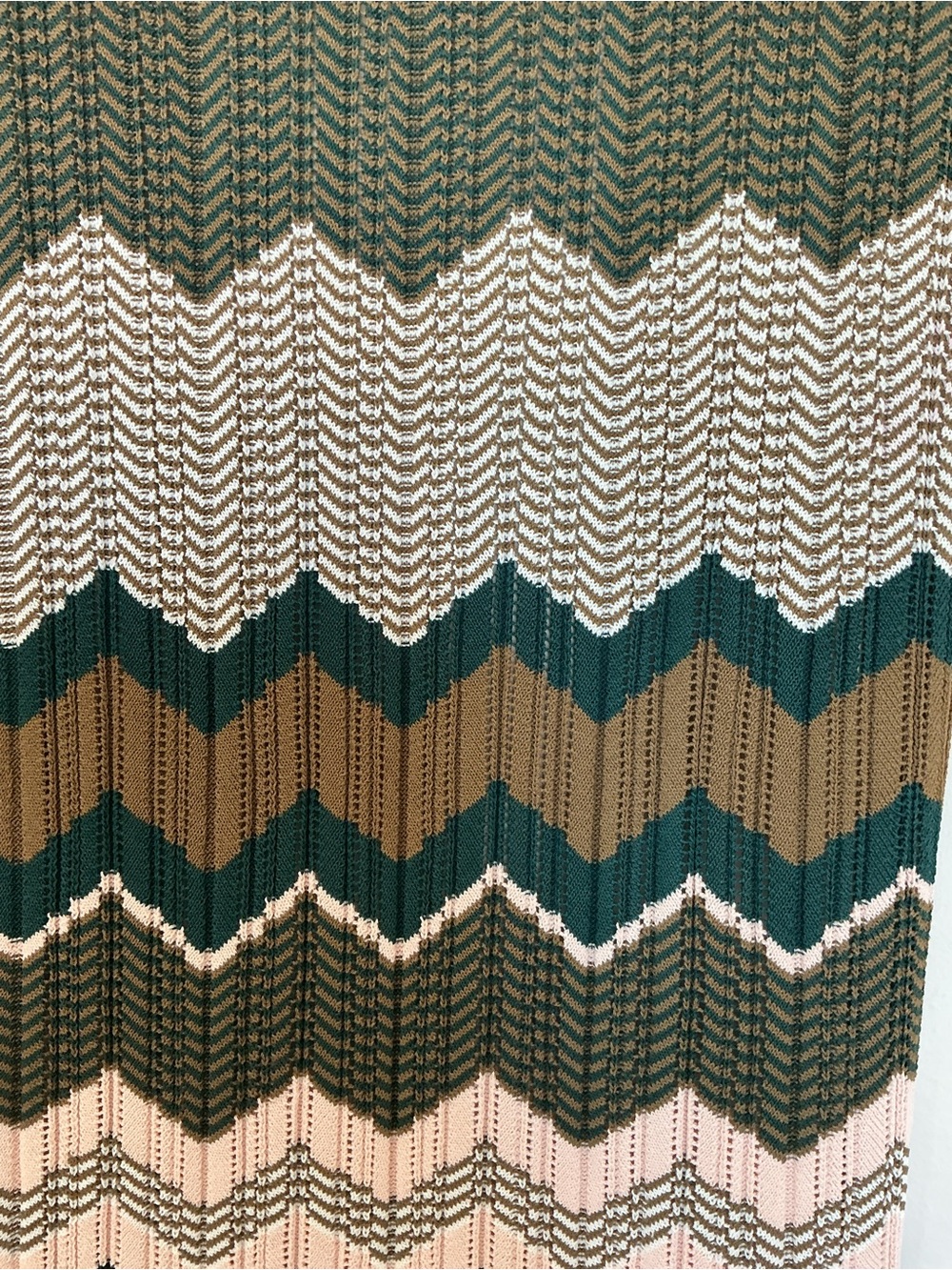 Ronny Kobo Chevron Knit Midi Skirt Multicolor Pointelle Stretch Size M - Picture 5 of 5